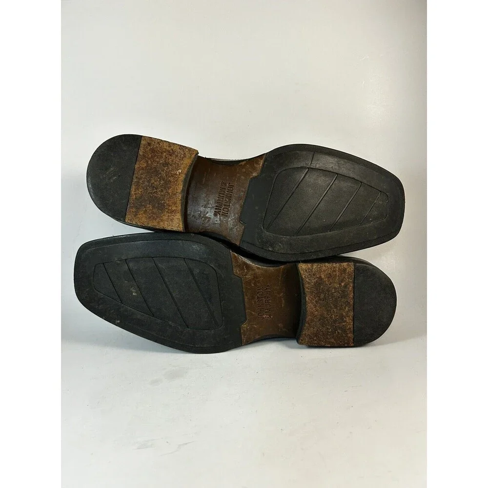 JOHNSTON & MURPHY Men's 8 Brown Leather Bicycle Toe Oxford Shoes 20-6460